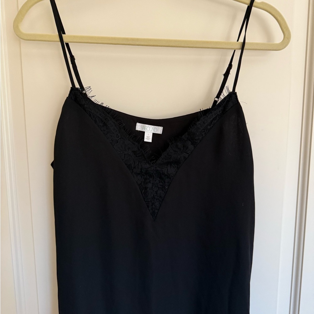 Black Lace Trim Cami Top